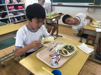 7/15の給食の様子です 7/15の給食の様子です